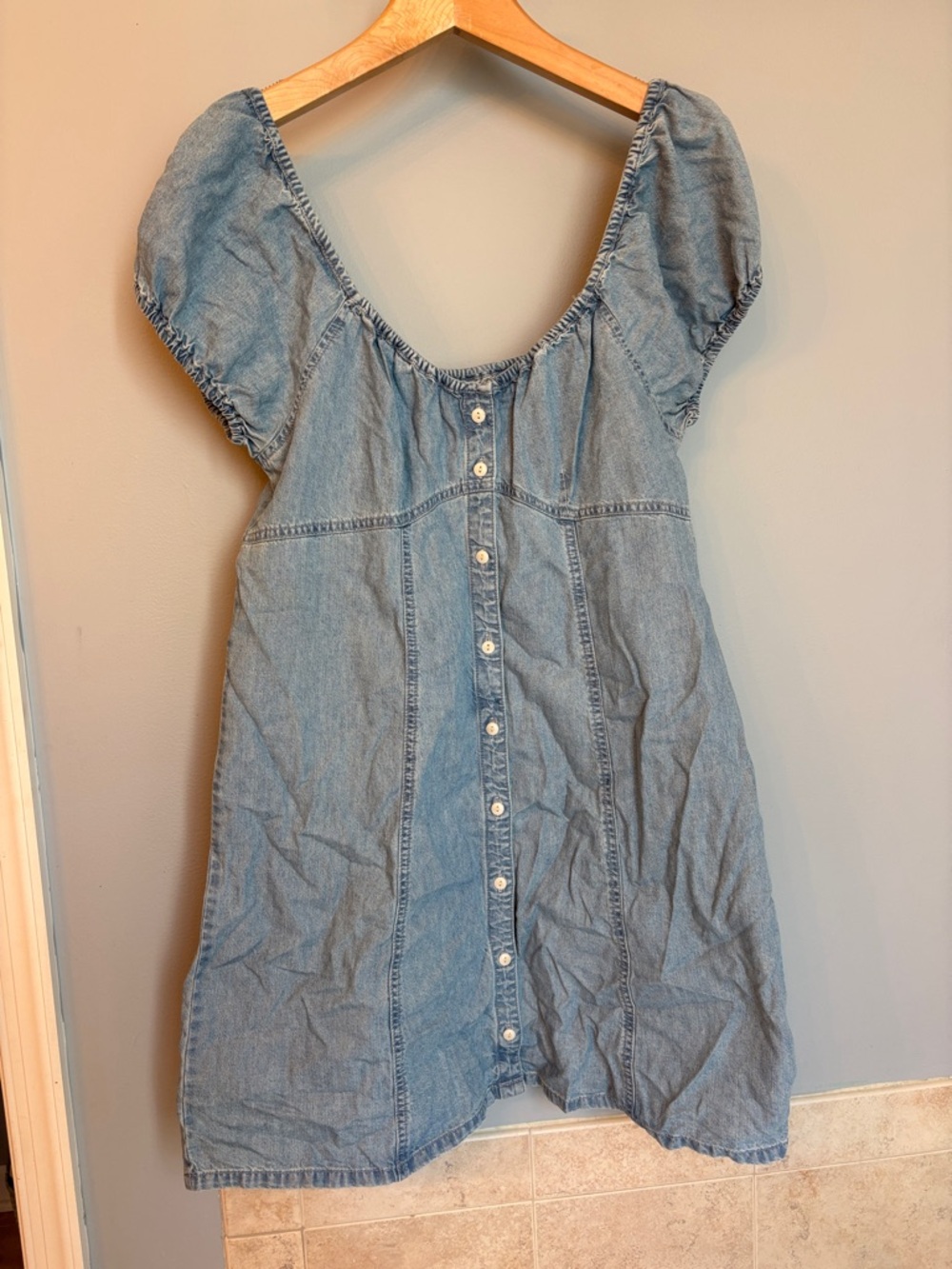 Madewell Light Blue Denim Midi Dress with Buttons